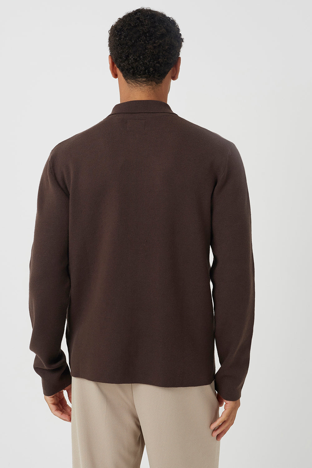 Brave Soul Chocolate Collared Zip Through Cardigan - Chocolate Image 2