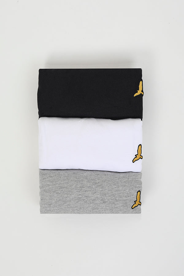 Brave Soul Light Grey 3 Pack Long Sleeve T-Shirts - Light Grey Image 1