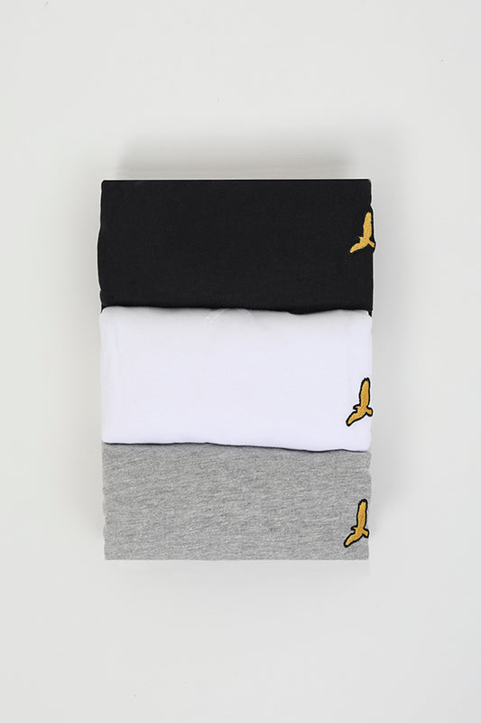 Brave Soul Light Grey 3 Pack Long Sleeve T-Shirts - Light Grey Image 1
