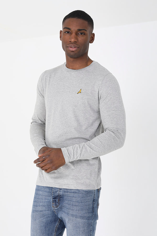 Brave Soul Light Grey 3 Pack Long Sleeve T-Shirts - Light Grey Image 3
