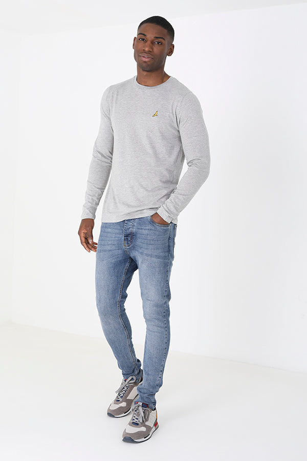 Brave Soul Light Grey 3 Pack Long Sleeve T-Shirts - Light Grey Image 4