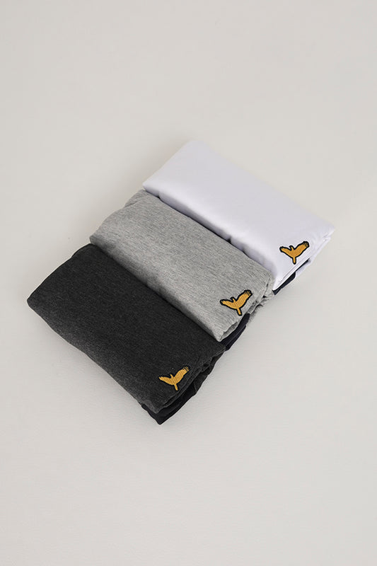 Brave Soul Light Grey 3 Pack Raglan Long Sleeve T-Shirts - Light Grey Image 1