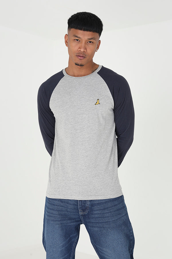 Brave Soul Light Grey 3 Pack Raglan Long Sleeve T-Shirts - Light Grey Image 3