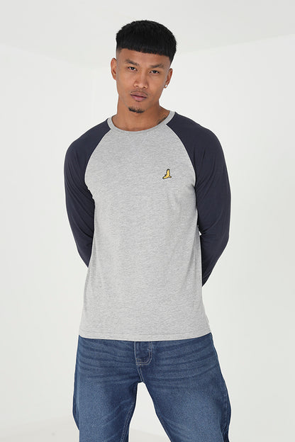 Brave Soul Light Grey 3 Pack Raglan Long Sleeve T-Shirts - Light Grey Image 3