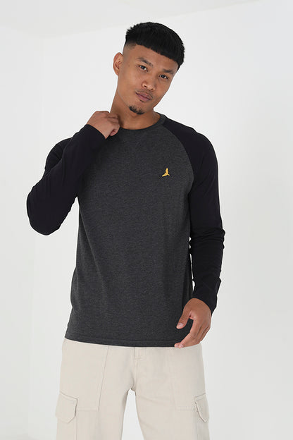 Brave Soul Light Grey 3 Pack Raglan Long Sleeve T-Shirts - Light Grey Image 4