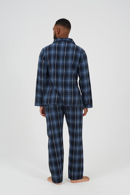 Brave Soul Navy Checked Long Sleeve Pyjama Set - Navy Image 2