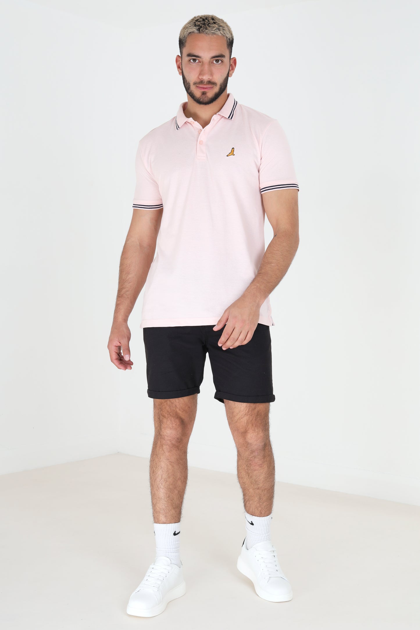Brave Soul Pink Short Sleeve Pique Polo Shirt With Contrast Tipping - Pink Image 2