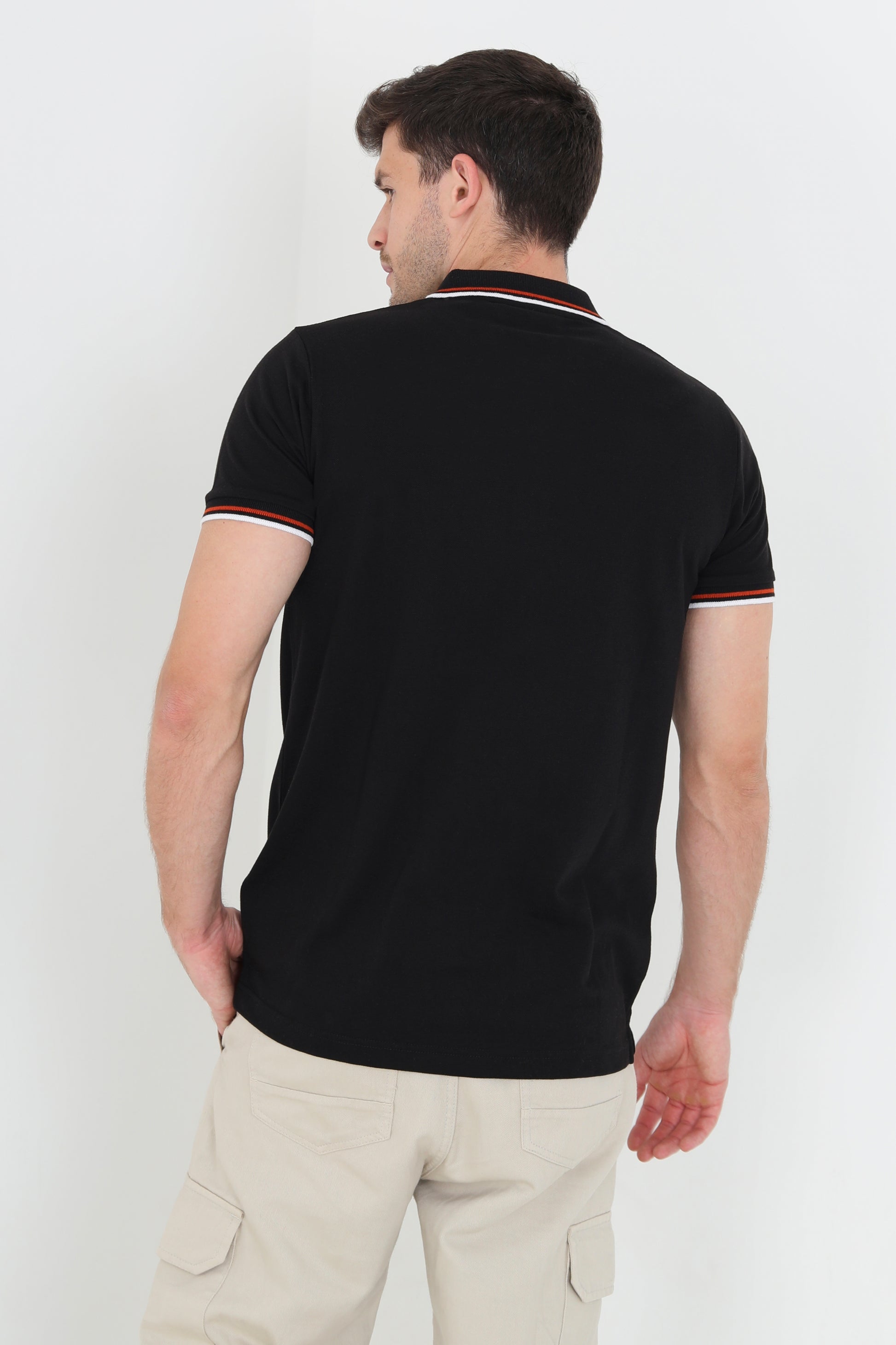 Brave Soul Black Short Sleeve Pique Polo Shirt With Contrast Tipping - Black Image 2