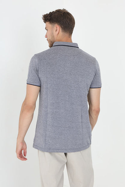 Brave Soul Black Short Sleeve Jacquard Trim Polo Shirt - Black Image 2