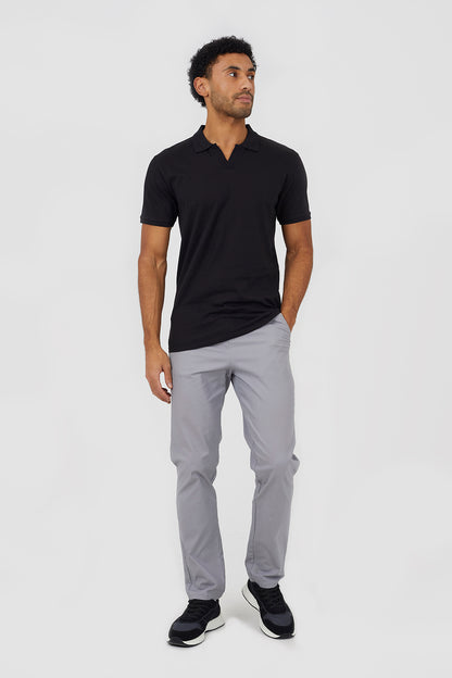 Brave Soul Black Cotton Open Collar Polo Shirt - Black Image 3