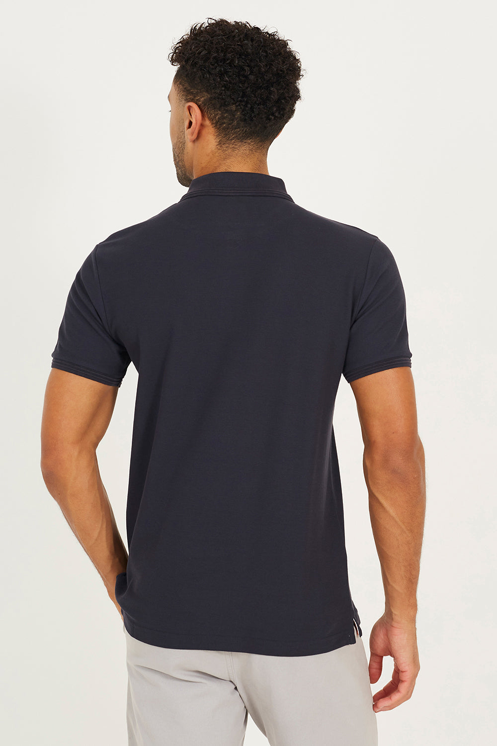 Brave Soul Navy Cotton Short Sleeve Polo Shirt - Navy Image 2