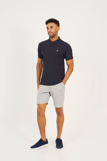 Brave Soul Navy Cotton Short Sleeve Polo Shirt - Navy Image 3