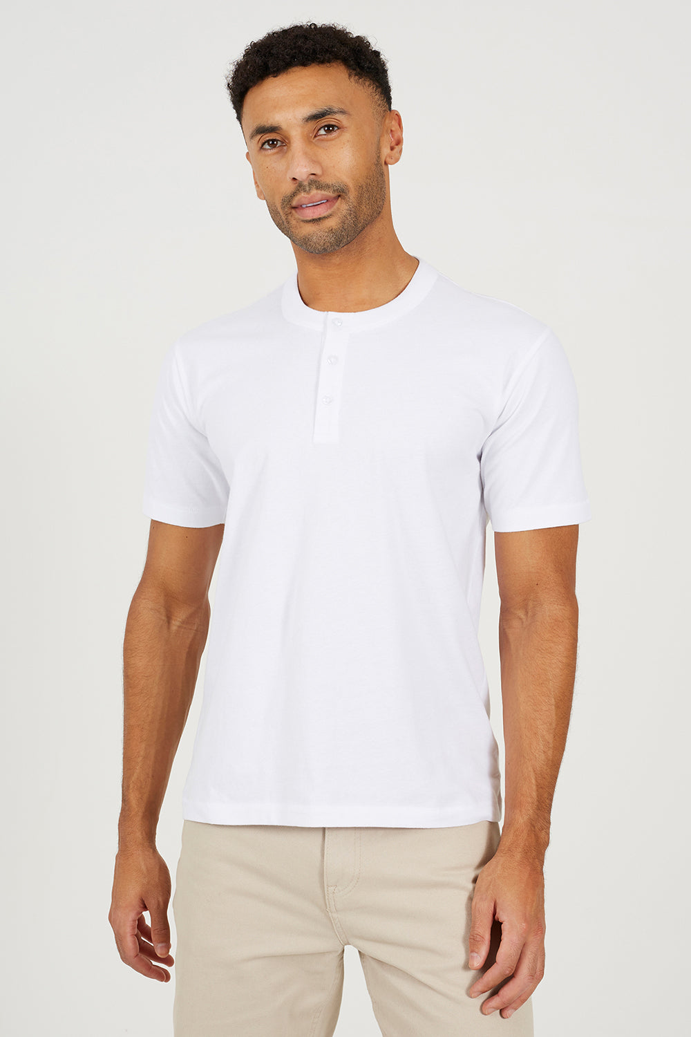 Brave Soul White Cotton Jersey Polo Shirt - White Image 1