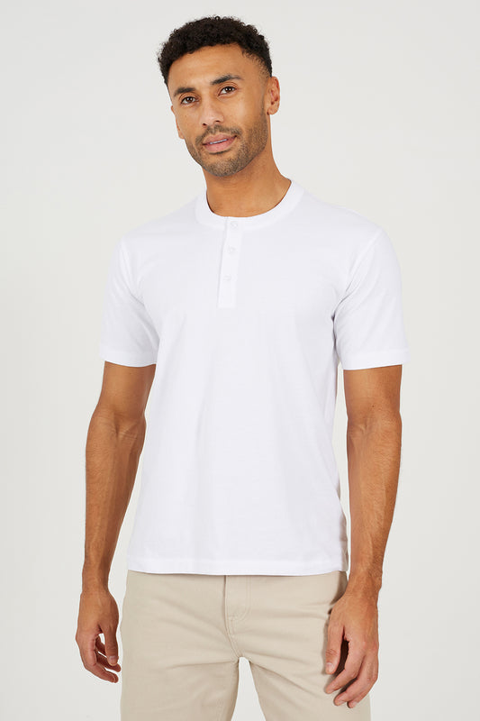 Brave Soul White Cotton Jersey Polo Shirt - White Image 1