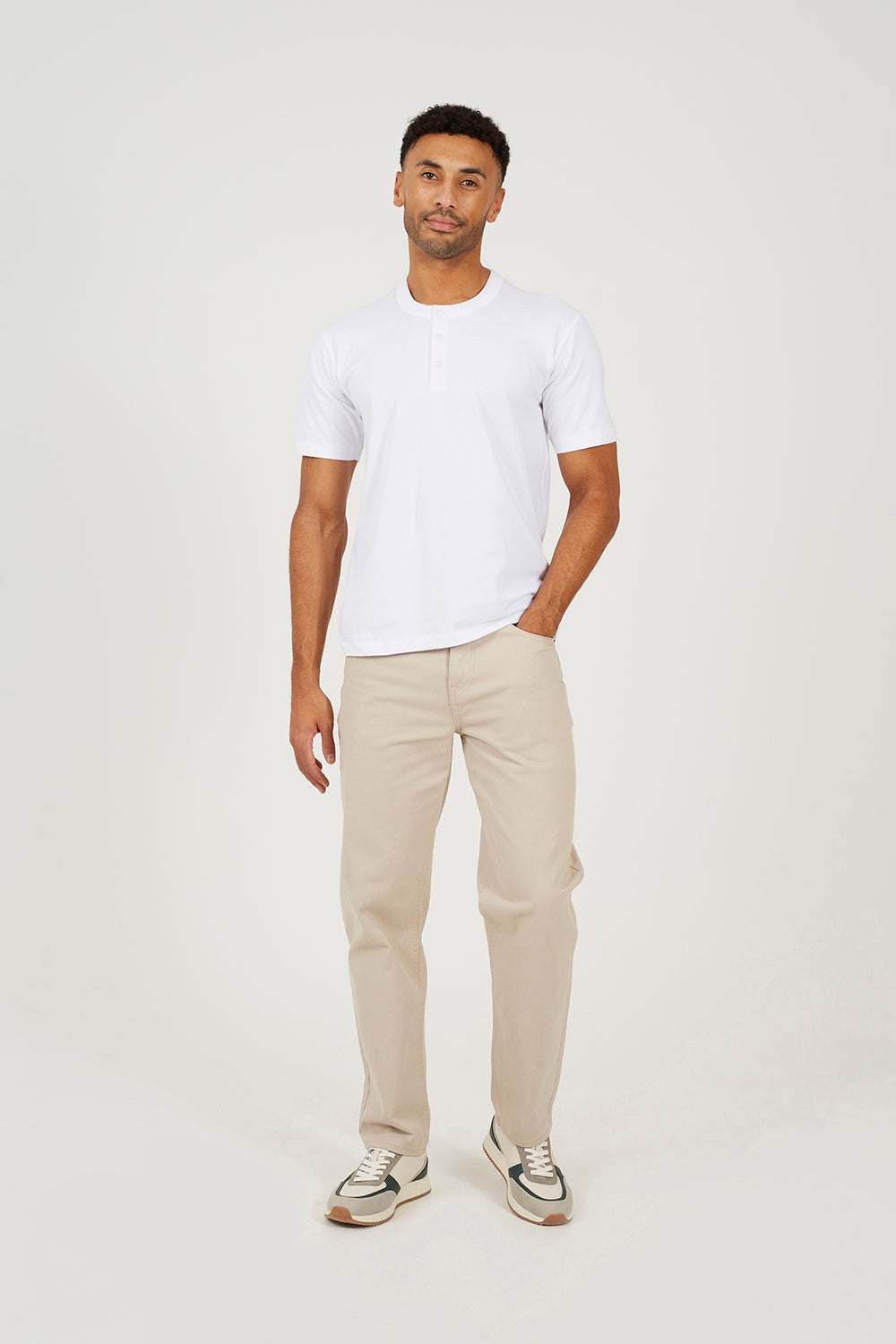 Brave Soul White Cotton Jersey Polo Shirt - White Image 3