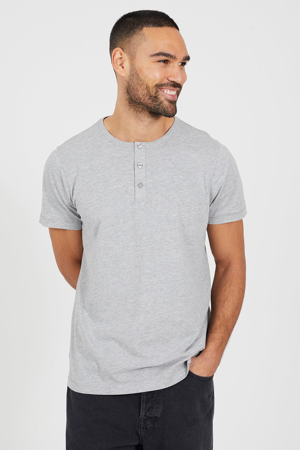 Brave Soul Light Grey Cotton Jersey Polo Shirt - Light Grey Image 1