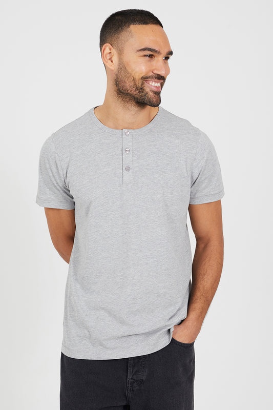 Brave Soul Light Grey Cotton Jersey Polo Shirt - Light Grey Image 1