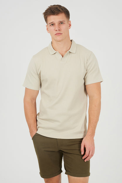 Brave Soul Light Stone Trophy Neck Polo Shirt - Light Stone Image 1