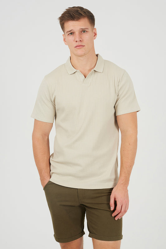 Brave Soul Light Stone Trophy Neck Polo Shirt - Light Stone Image 1