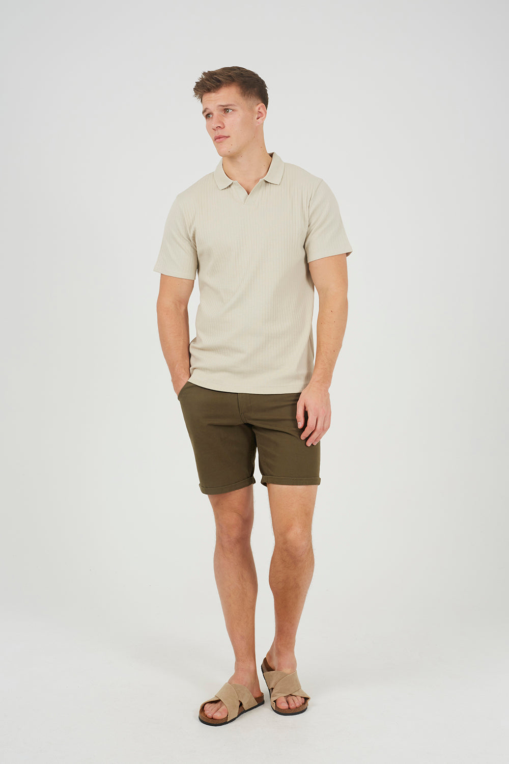 Brave Soul Light Stone Trophy Neck Polo Shirt - Light Stone Image 3