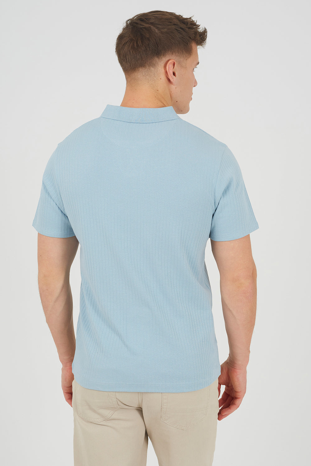 Brave Soul Blue Trophy Neck Polo Shirt - Blue Image 2