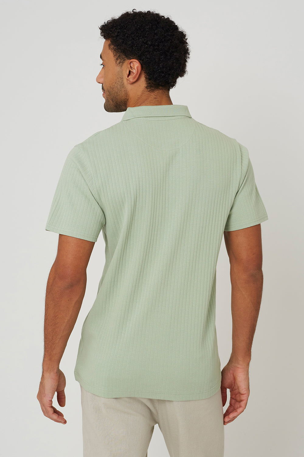 Brave Soul Mint Trophy Neck Polo Shirt - Mint Image 2