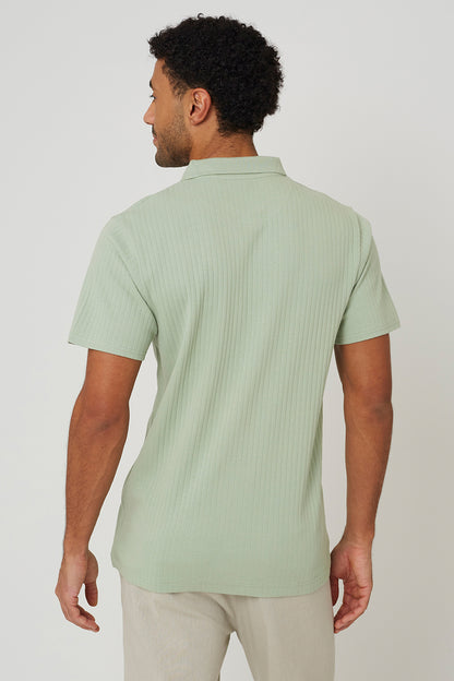 Brave Soul Mint Trophy Neck Polo Shirt - Mint Image 2