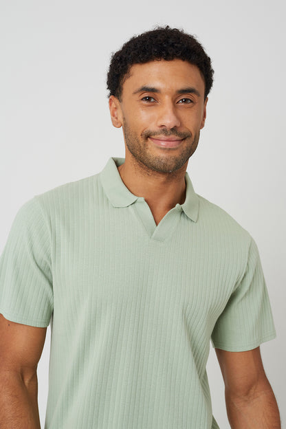 Brave Soul Mint Trophy Neck Polo Shirt - Mint Image 4