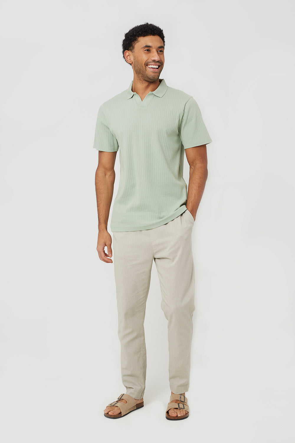 Brave Soul Mint Trophy Neck Polo Shirt - Mint Image 3