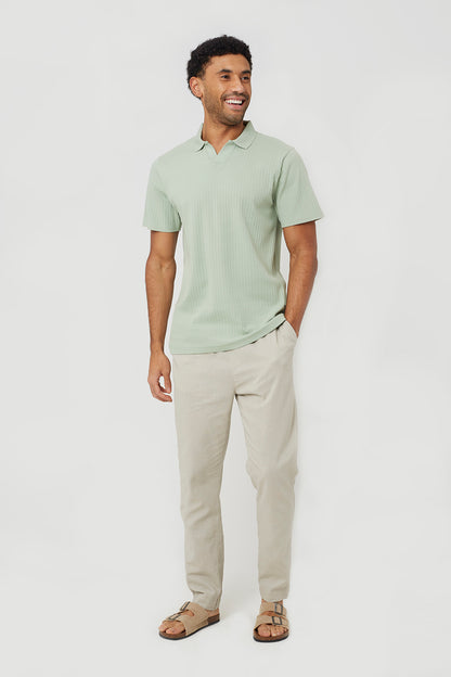 Brave Soul Mint Trophy Neck Polo Shirt - Mint Image 3