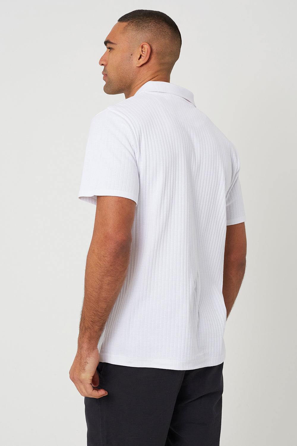 Brave Soul White Trophy Neck Polo Shirt - White Image 2