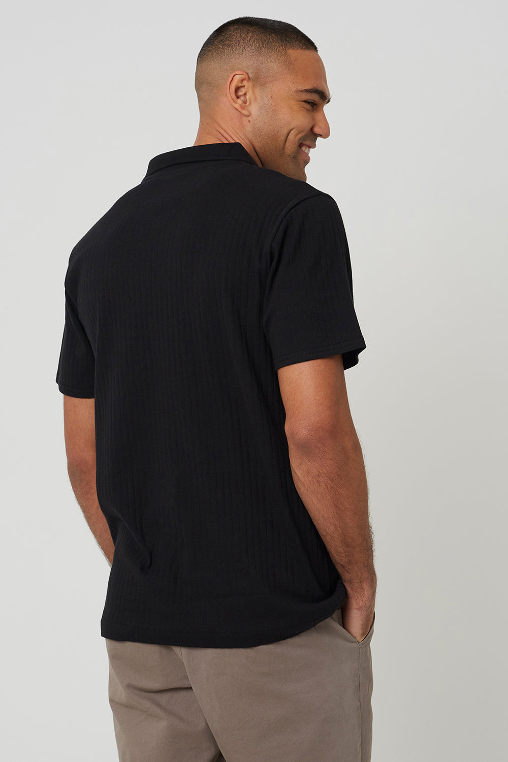 Brave Soul Black Trophy Neck Polo Shirt - Black Image 2