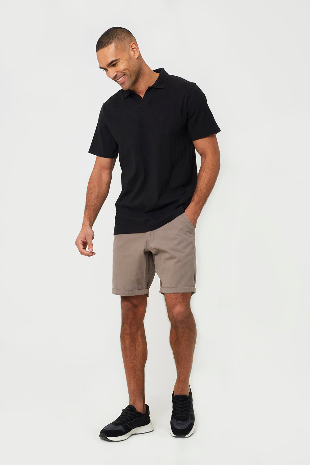 Brave Soul Black Trophy Neck Polo Shirt - Black Image 3