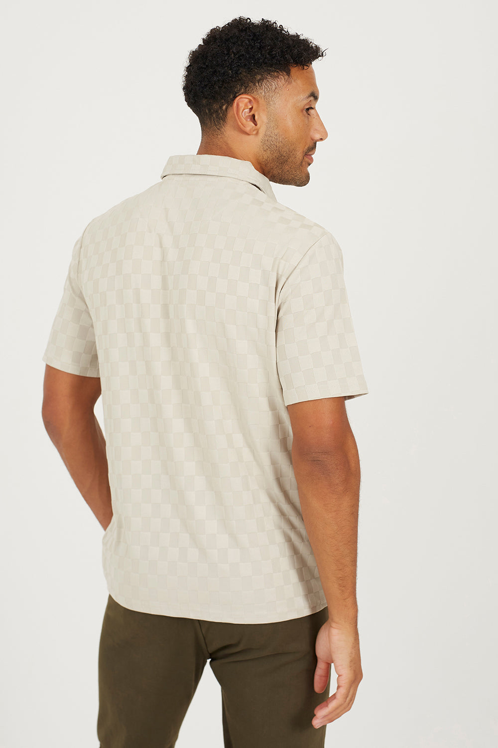 Brave Soul Light Stone Short Sleeve Open Collar Polo Shirt - Light Stone Image 2