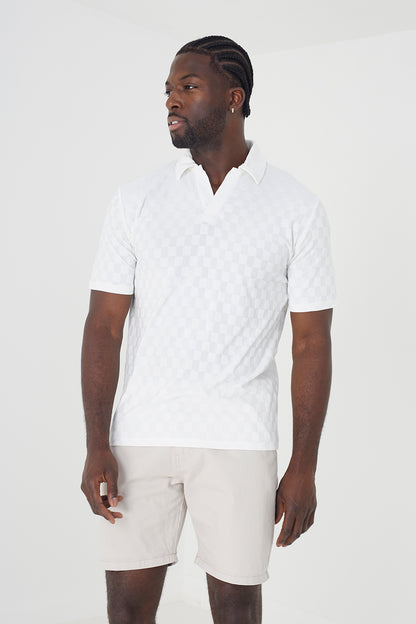 Brave Soul off white Short Sleeve Open Collar Polo Shirt - off white Image 1