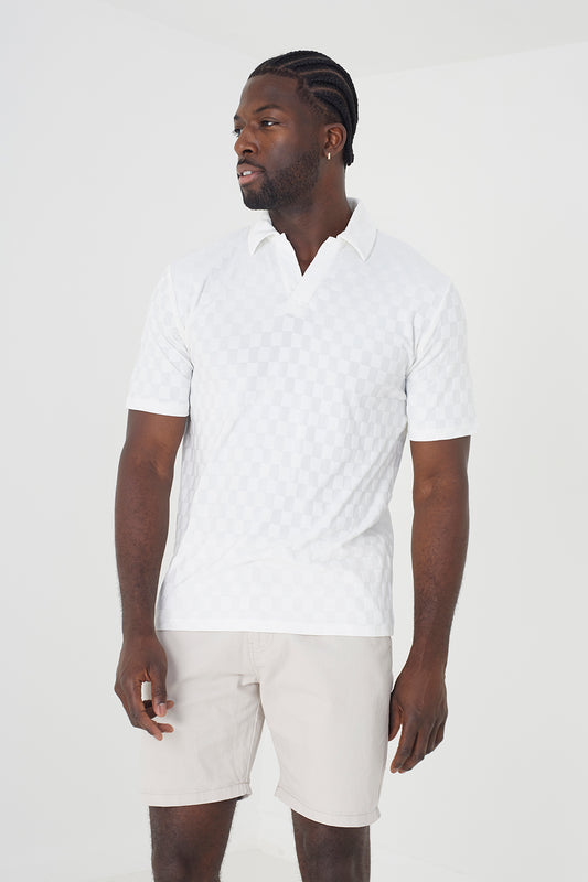Brave Soul off white Short Sleeve Open Collar Polo Shirt - off white Image 1