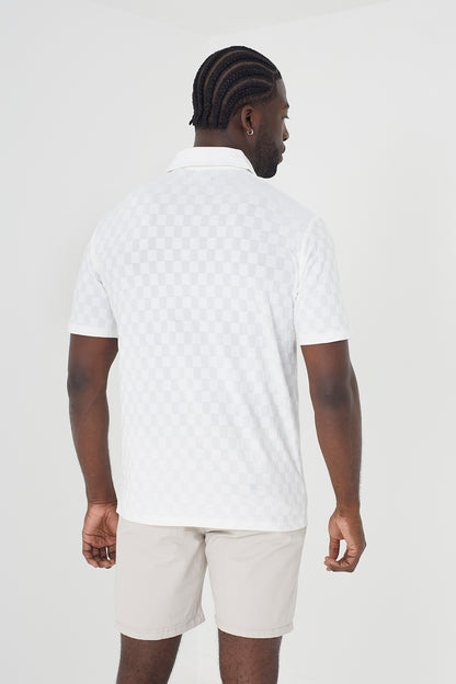 Brave Soul off white Short Sleeve Open Collar Polo Shirt - off white Image 2