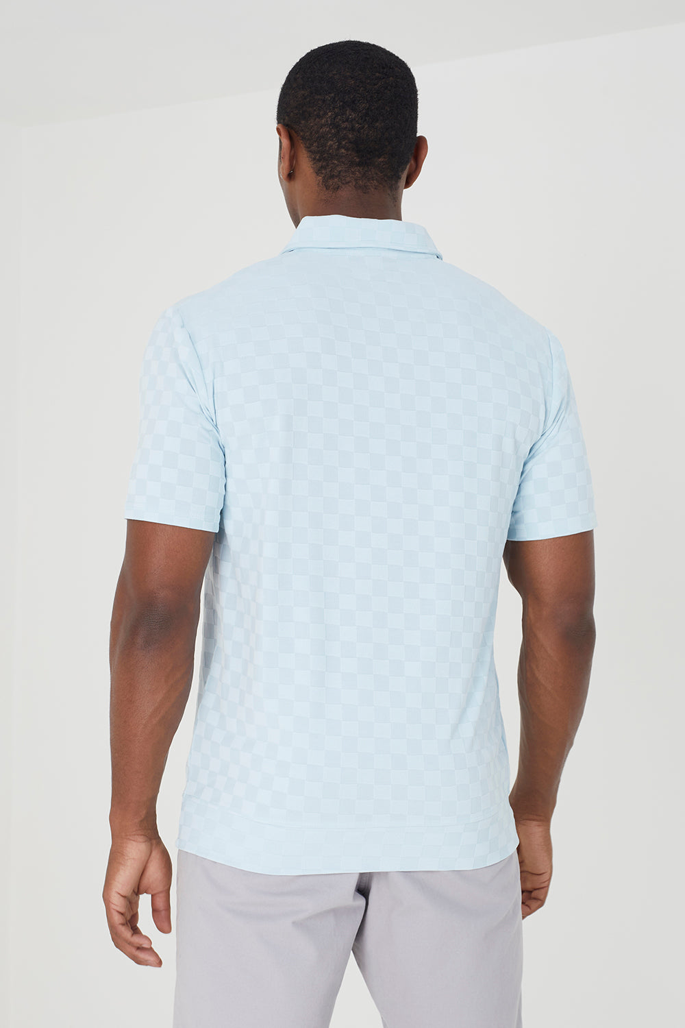 Brave Soul Baby Blue Short Sleeve Open Collar Polo Shirt - Baby Blue Image 2