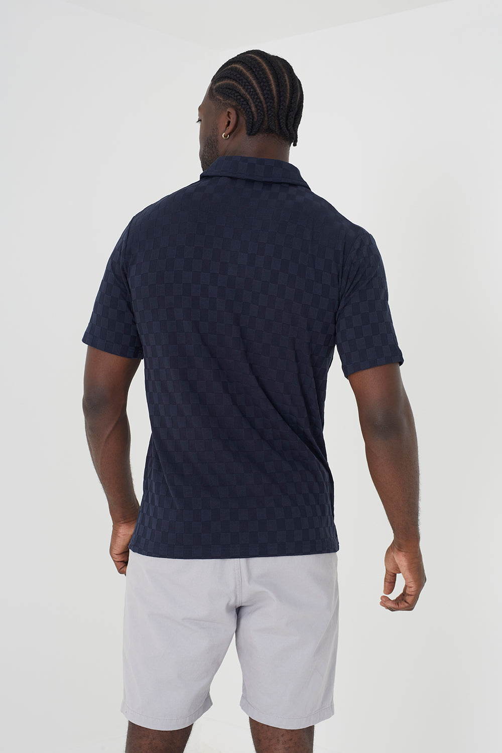 Brave Soul Dark Navy Short Sleeve Open Collar Polo Shirt - Dark Navy Image 2