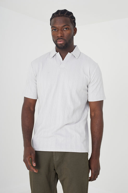 Brave Soul Grey Trophy Neck Polo - Grey Image 1