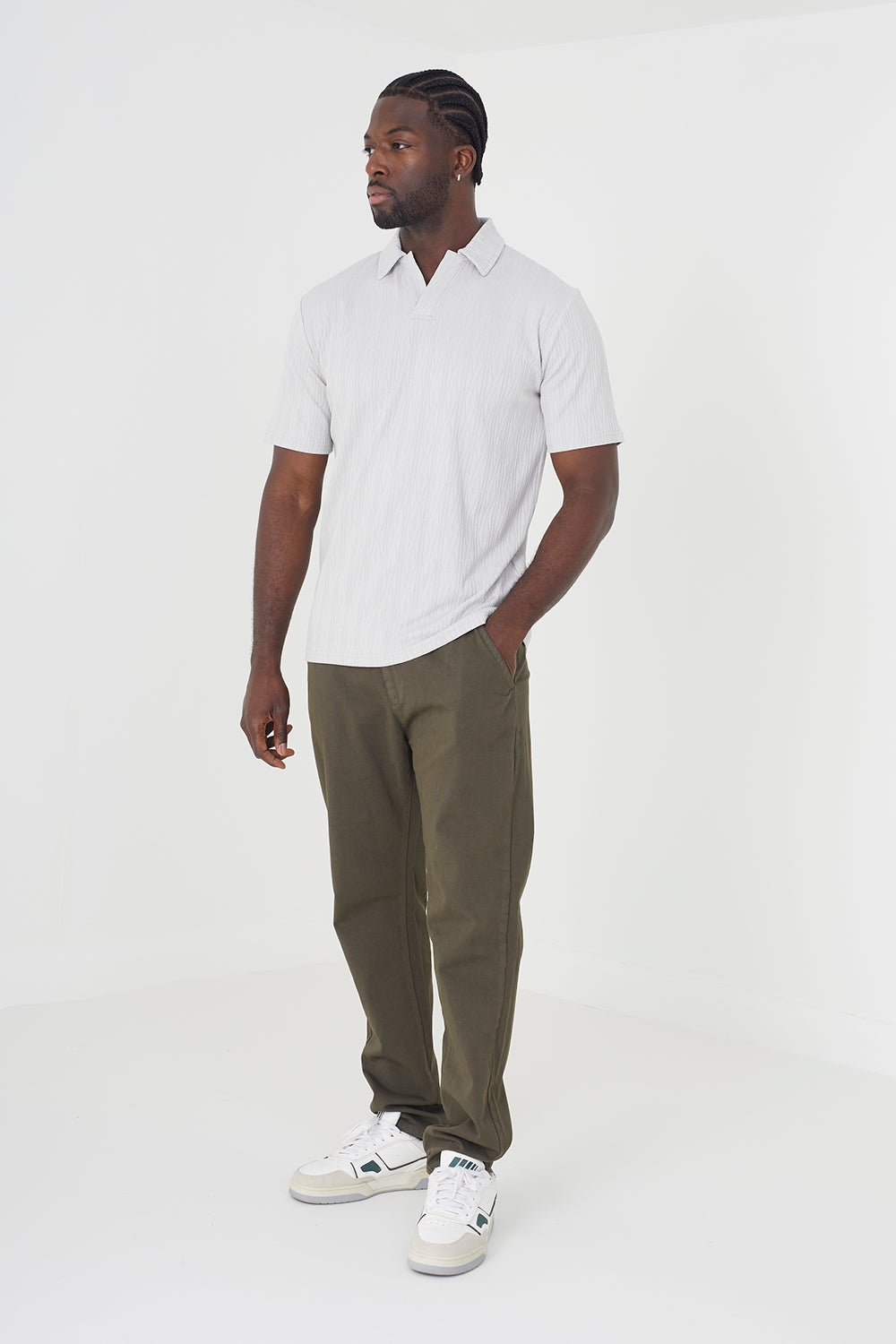 Brave Soul Grey Trophy Neck Polo - Grey Image 3