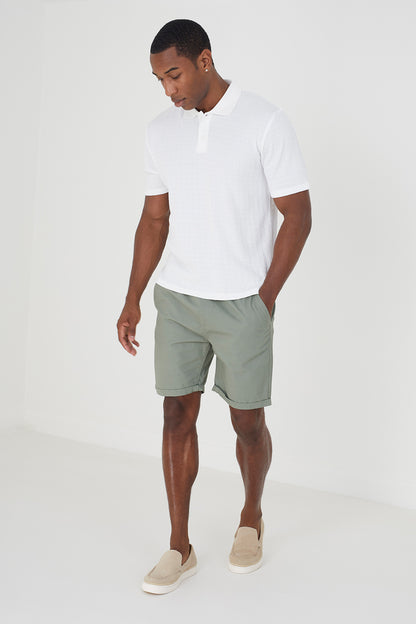 Brave Soul White Short Sleeve Polo Shirt - White Image 3