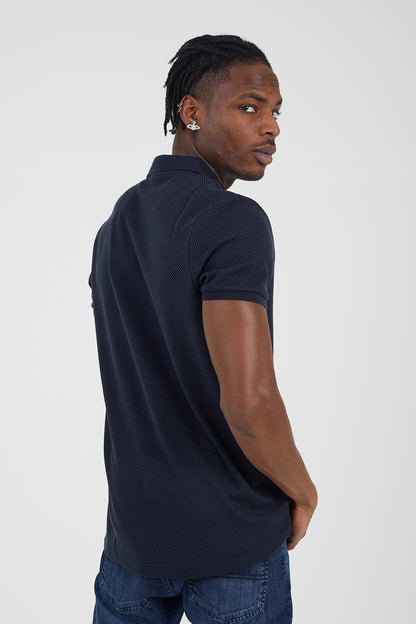 Brave Soul Navy Embroidered Trophy Neck Polo - Navy Image 2