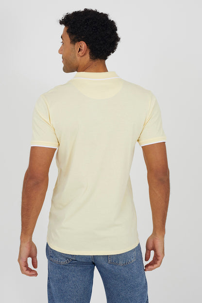 Brave Soul Yellow Open Collar Polo Shirt - Yellow Image 2
