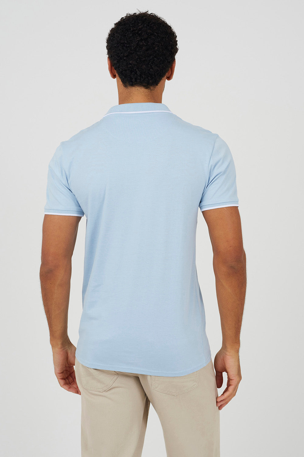 Brave Soul Light Blue Open Collar Polo Shirt - Light Blue Image 2