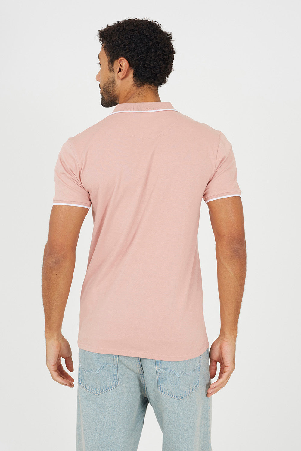 Brave Soul Pink Open Collar Polo Shirt - Pink Image 2