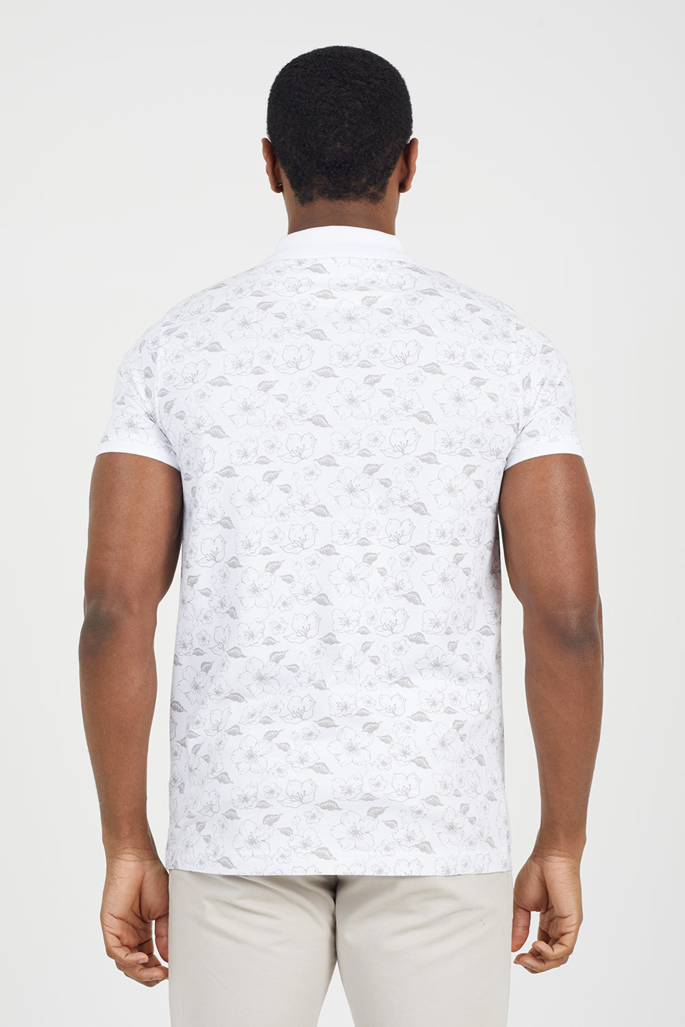 Brave Soul White Cotton Print Polo Shirt - White Image 2