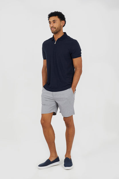 Brave Soul Navy Zip-Neck Polo Shirt - Navy Image 3