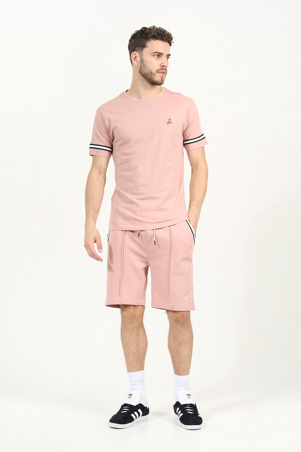 Brave Soul Dusty Pink T-Shirt and Shorts Set - Dusty Pink Image 1