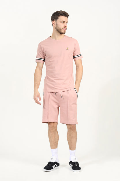 Brave Soul Dusty Pink T-Shirt and Shorts Set - Dusty Pink Image 1